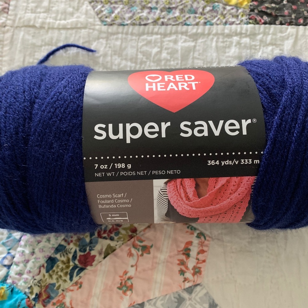 Red Heart Super Saver Yarn Soft Navy 7 Oz.